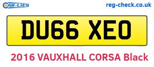 DU66XEO are the vehicle registration plates.