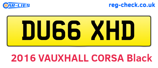 DU66XHD are the vehicle registration plates.