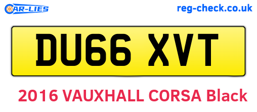 DU66XVT are the vehicle registration plates.