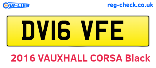 DV16VFE are the vehicle registration plates.