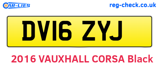 DV16ZYJ are the vehicle registration plates.