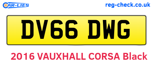 DV66DWG are the vehicle registration plates.