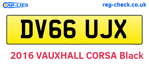 DV66UJX are the vehicle registration plates.