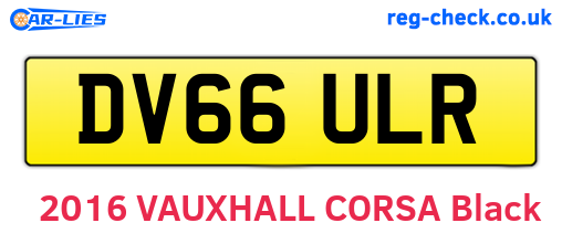DV66ULR are the vehicle registration plates.