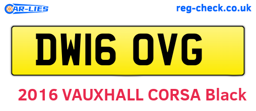 DW16OVG are the vehicle registration plates.