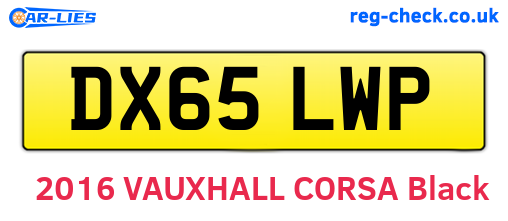DX65LWP are the vehicle registration plates.