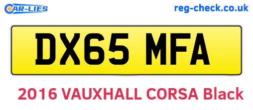 DX65MFA are the vehicle registration plates.