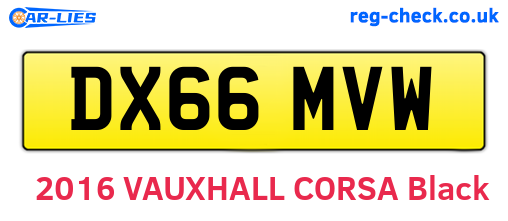 DX66MVW are the vehicle registration plates.