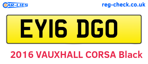 EY16DGO are the vehicle registration plates.
