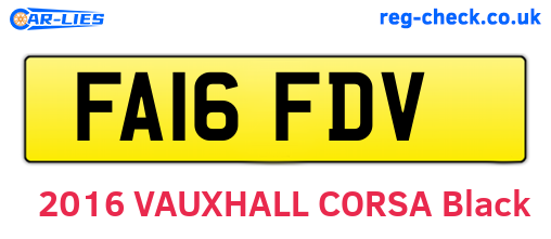 FA16FDV are the vehicle registration plates.
