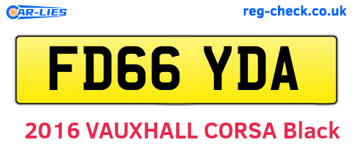 FD66YDA are the vehicle registration plates.