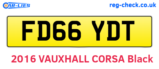 FD66YDT are the vehicle registration plates.