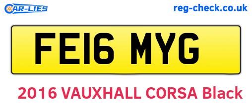 FE16MYG are the vehicle registration plates.