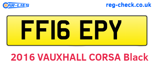 FF16EPY are the vehicle registration plates.