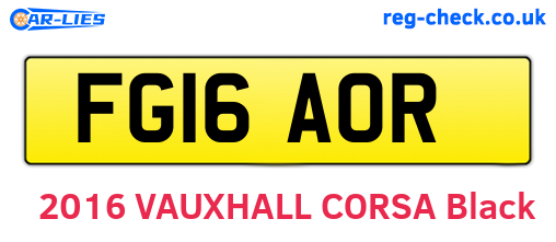 FG16AOR are the vehicle registration plates.
