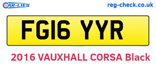 FG16YYR are the vehicle registration plates.