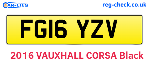 FG16YZV are the vehicle registration plates.