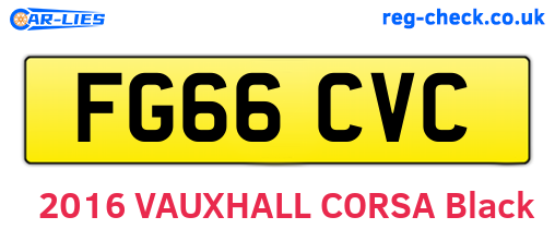 FG66CVC are the vehicle registration plates.