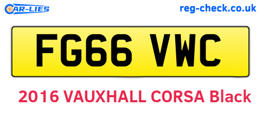 FG66VWC are the vehicle registration plates.