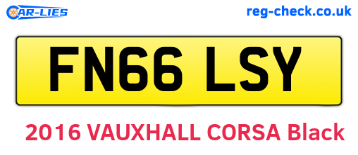 FN66LSY are the vehicle registration plates.