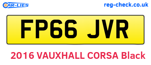 FP66JVR are the vehicle registration plates.