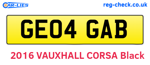 GE04GAB are the vehicle registration plates.