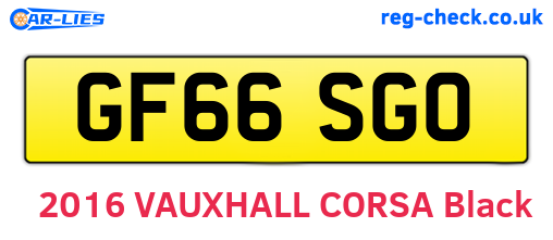 GF66SGO are the vehicle registration plates.