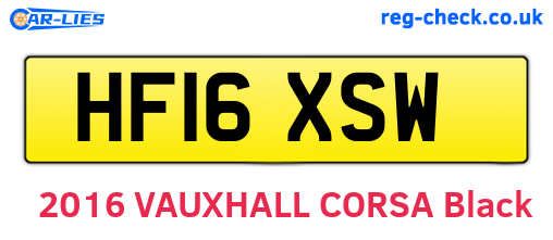 HF16XSW are the vehicle registration plates.