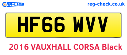 HF66WVV are the vehicle registration plates.