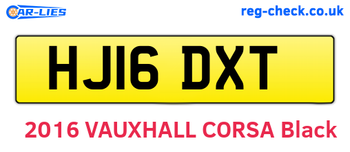 HJ16DXT are the vehicle registration plates.