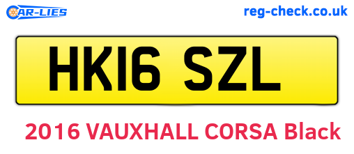 HK16SZL are the vehicle registration plates.