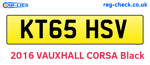 KT65HSV are the vehicle registration plates.