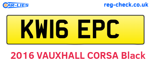KW16EPC are the vehicle registration plates.