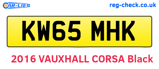 KW65MHK are the vehicle registration plates.