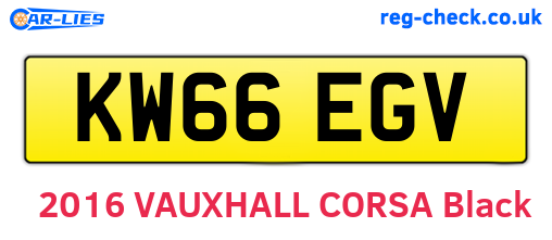 KW66EGV are the vehicle registration plates.