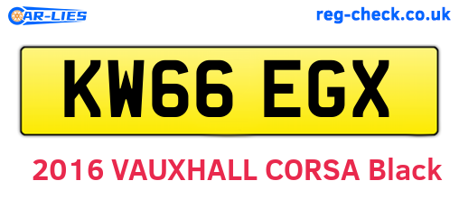 KW66EGX are the vehicle registration plates.