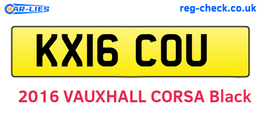 KX16COU are the vehicle registration plates.