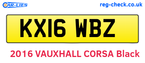 KX16WBZ are the vehicle registration plates.