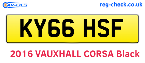 KY66HSF are the vehicle registration plates.