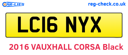 LC16NYX are the vehicle registration plates.
