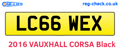 LC66WEX are the vehicle registration plates.
