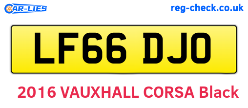 LF66DJO are the vehicle registration plates.