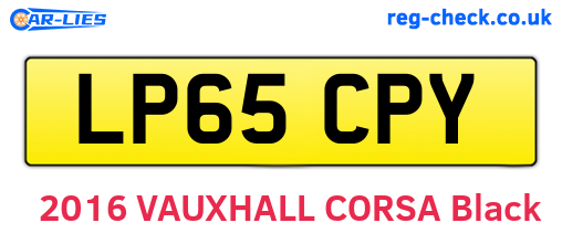 LP65CPY are the vehicle registration plates.