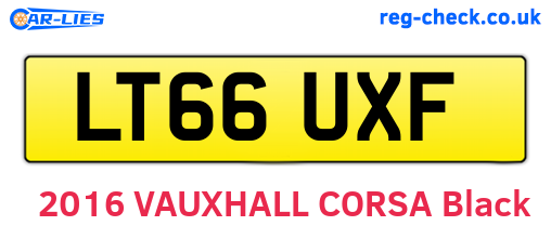 LT66UXF are the vehicle registration plates.