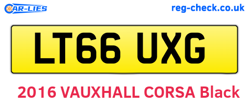 LT66UXG are the vehicle registration plates.