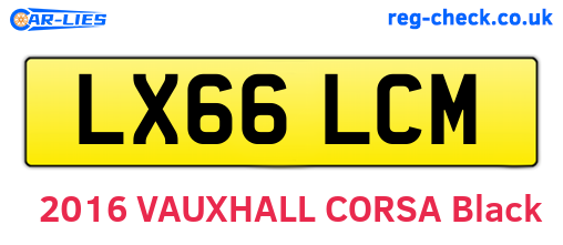 LX66LCM are the vehicle registration plates.