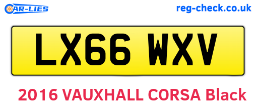 LX66WXV are the vehicle registration plates.