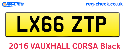 LX66ZTP are the vehicle registration plates.