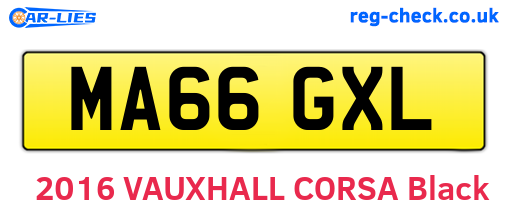 MA66GXL are the vehicle registration plates.