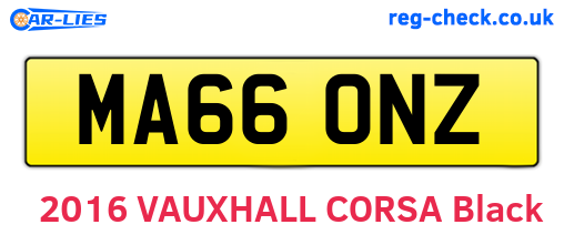MA66ONZ are the vehicle registration plates.